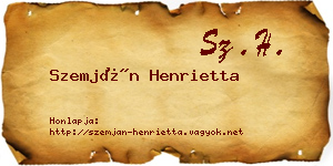 Szemján Henrietta névjegykártya